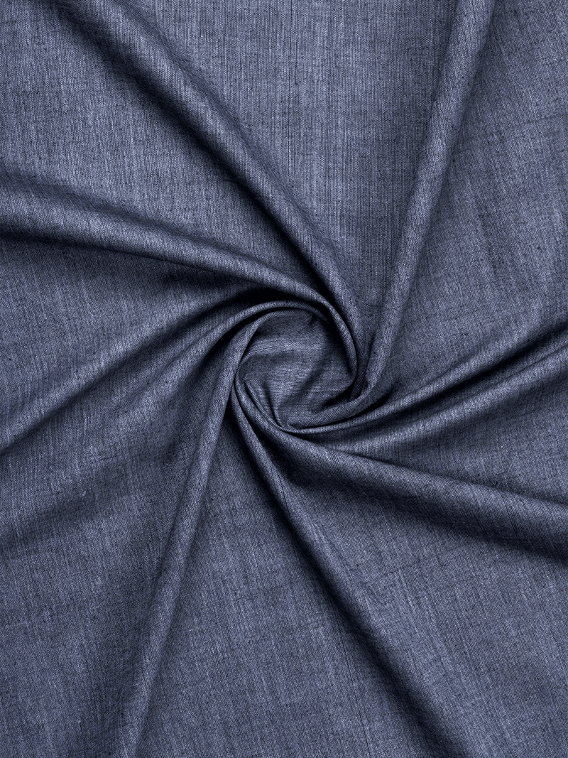 56 Count Solid Handwoven Organic Cotton Fabric - WeaversIndia