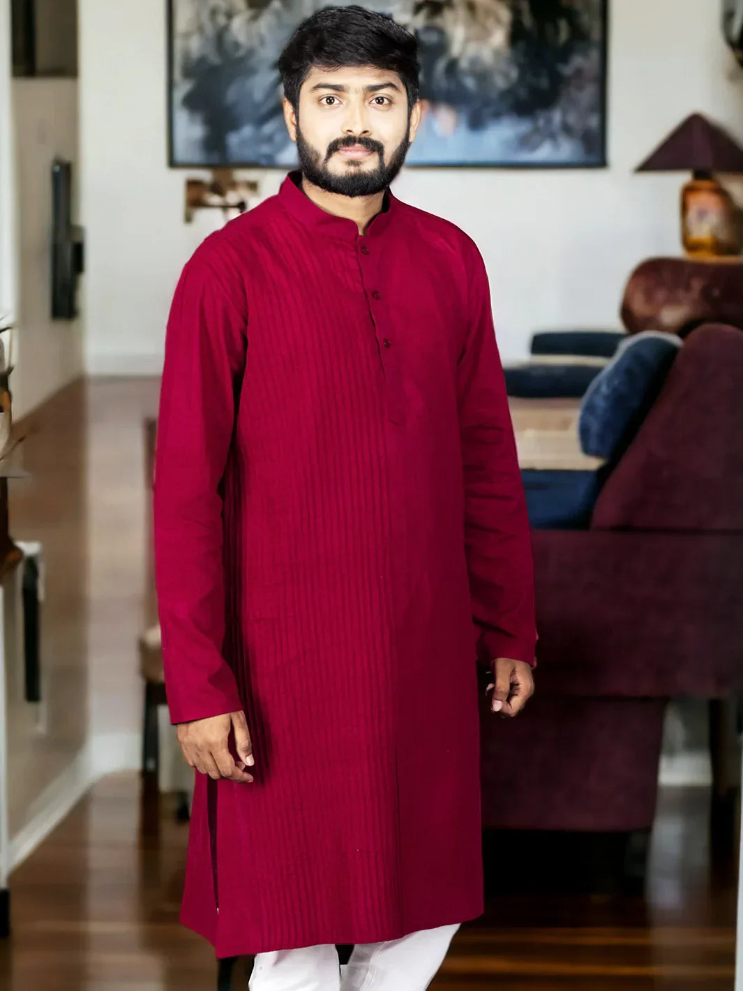 Khadi Cotton Men Kurta - WeaversIndia