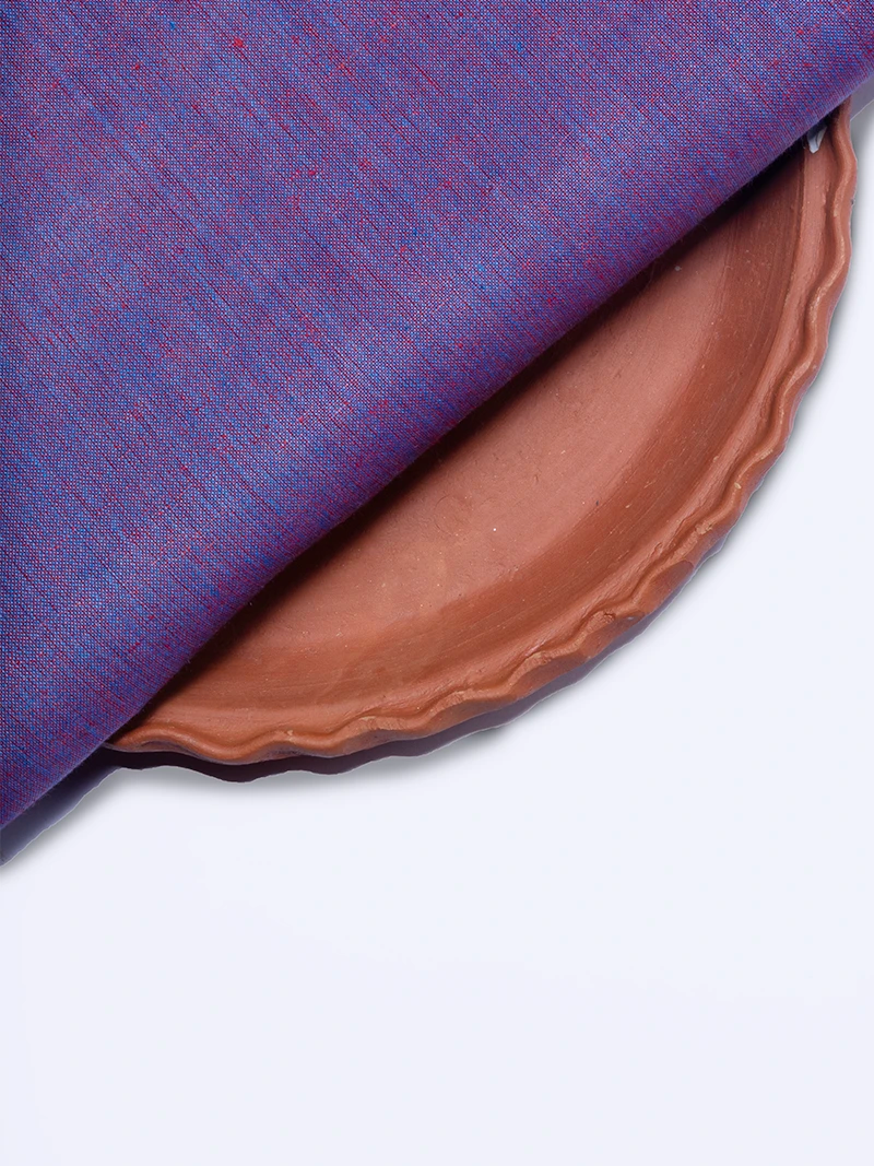 Buy Blue Red Duel Tone Handwoven Organic Cotton Fabric 44 Inch Width