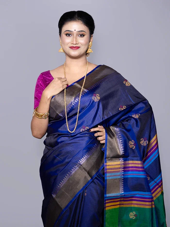 Par Anchal Buti Kalakshetra Silk Saree