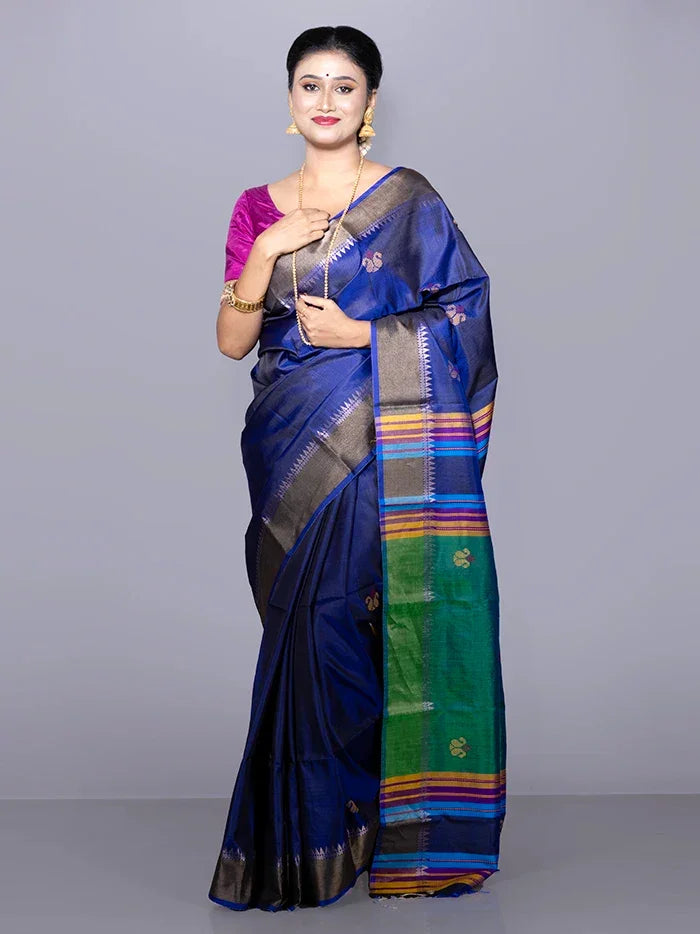 Par Anchal Buti Kalakshetra Silk Saree