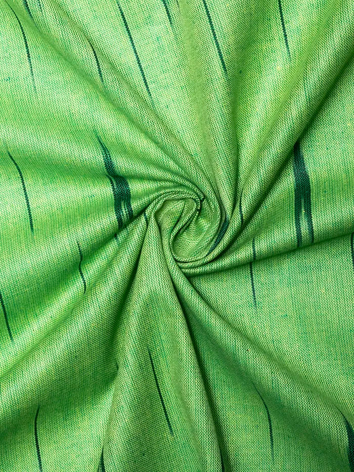 Green Handwoven ikkat Cotton Fabric 44 Inch Width
