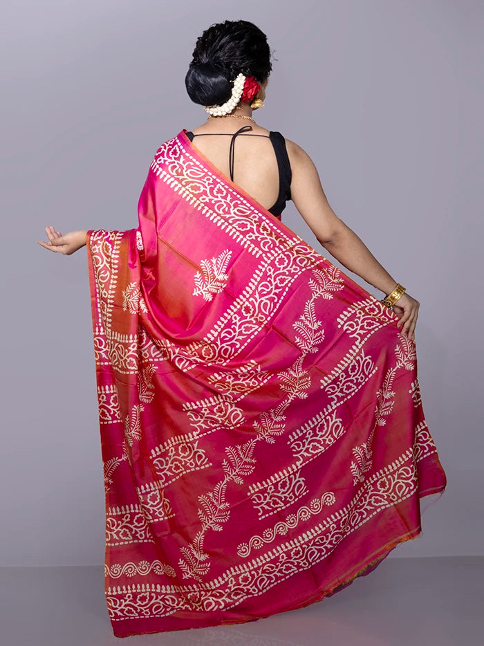 Par Anchal Buti Printed Bishnupuri Katan Silk Saree