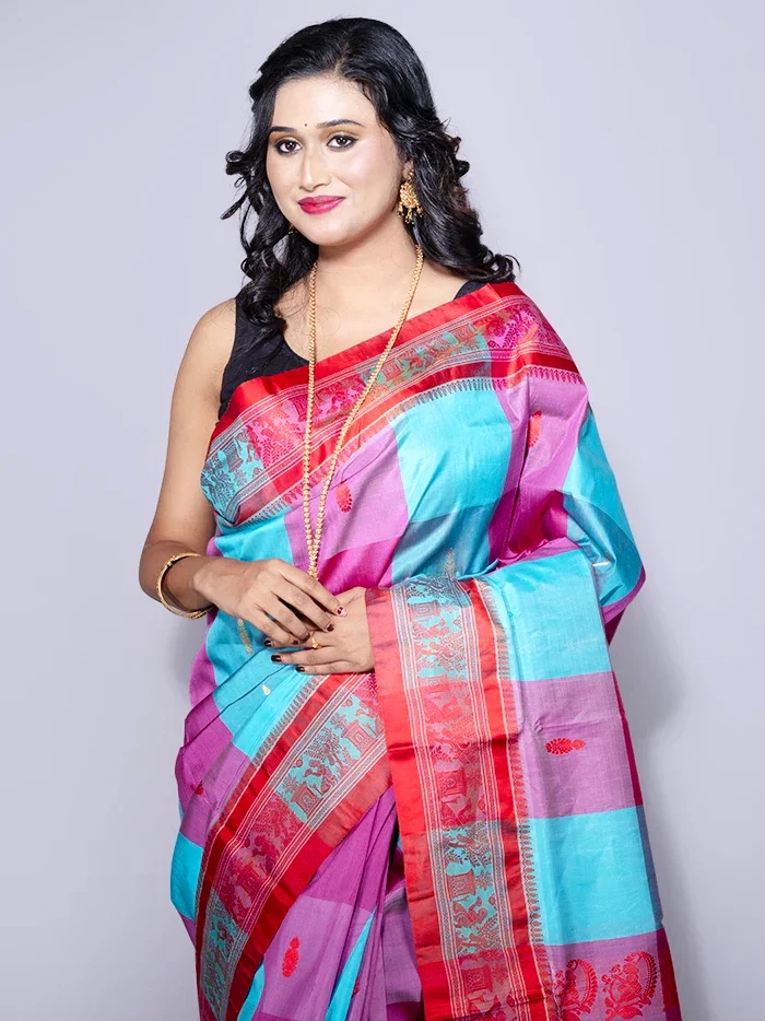Allover Traditional Garad Silk Saree - WeaversIndia