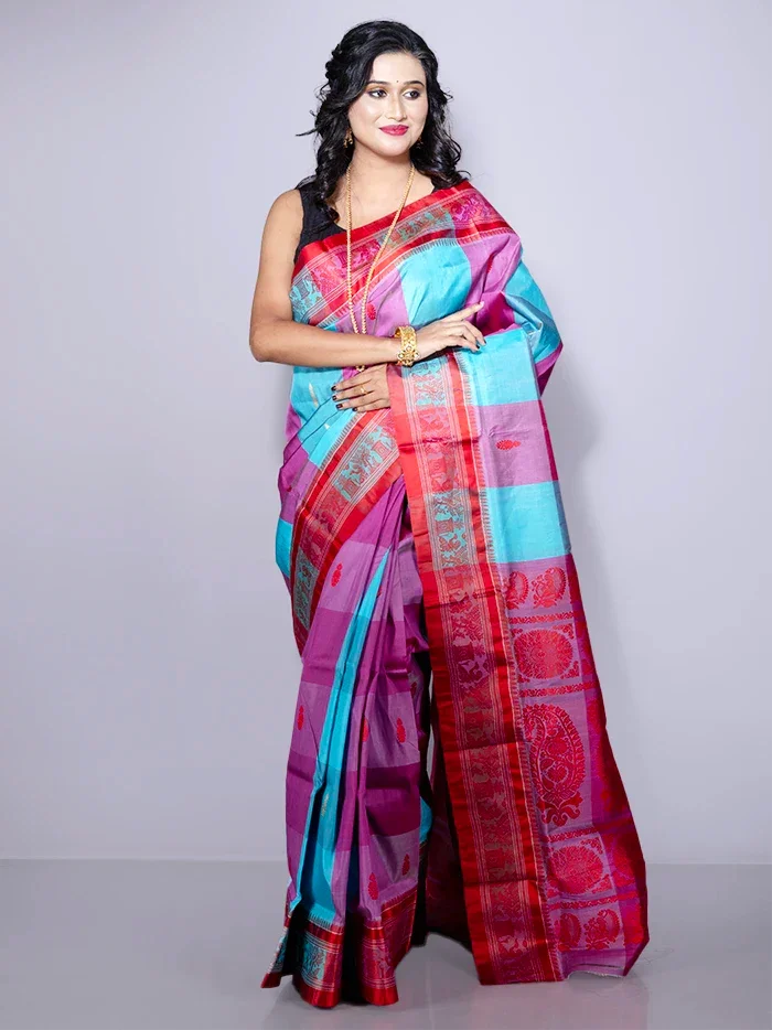 Allover Traditional Garad Silk Saree - WeaversIndia