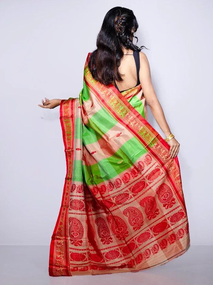 Allover Traditional Garad Silk Saree - WeaversIndia