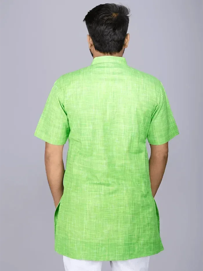 Green Springs Handwoven Organic Cotton Men Kurta - WeaversIndia