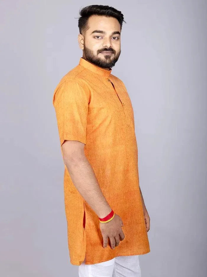 Duel Tone Handwoven Organic Cotton Men Kurta