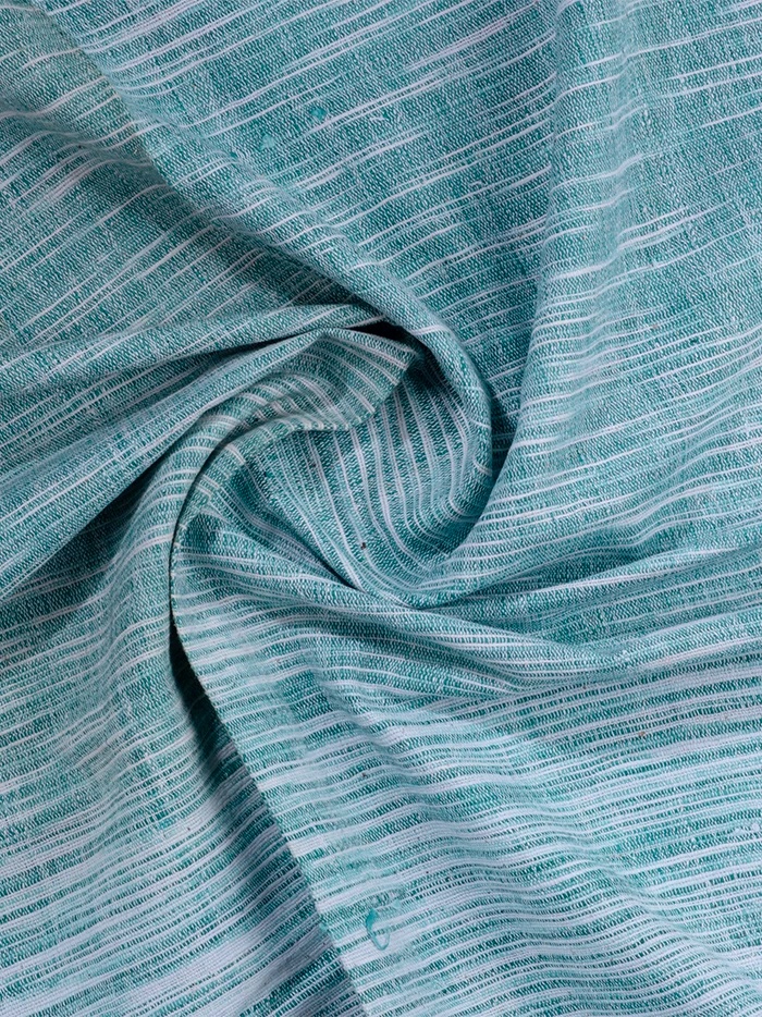 Green Handwoven Organic Cotton Khaddar Fabric 36 Inch Width