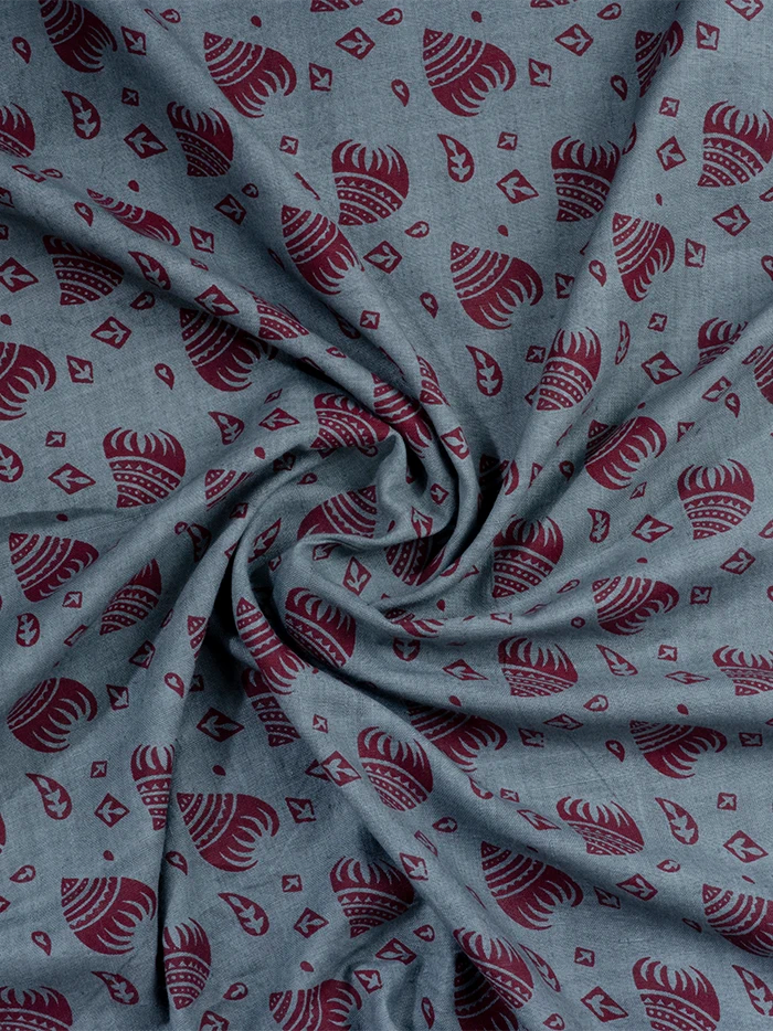 Printed Handwoven Organic Cotton Fabric 44 Inch Width