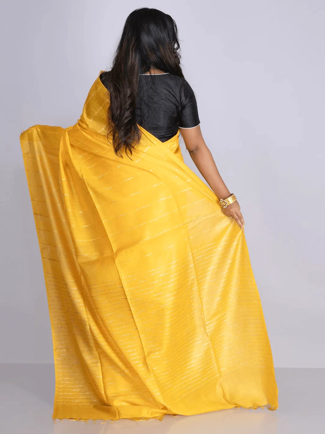 Elegant Yellow Woven BhagalPuri Silk Saree - WeaversIndia