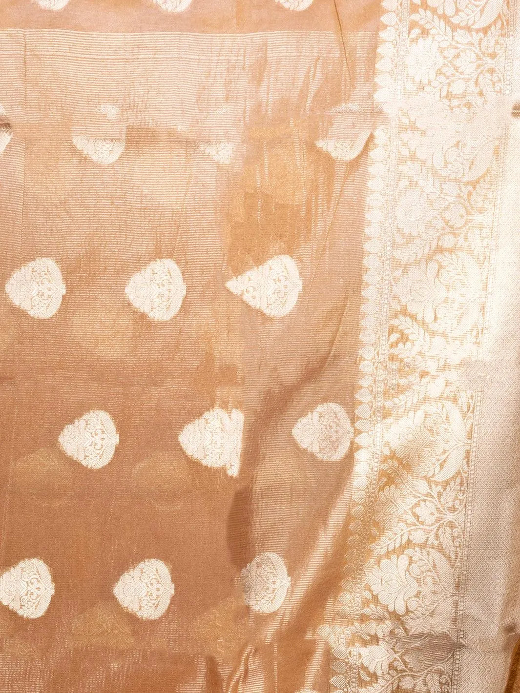 Elegant Brown Par Anchal Buti Linen Silk Saree