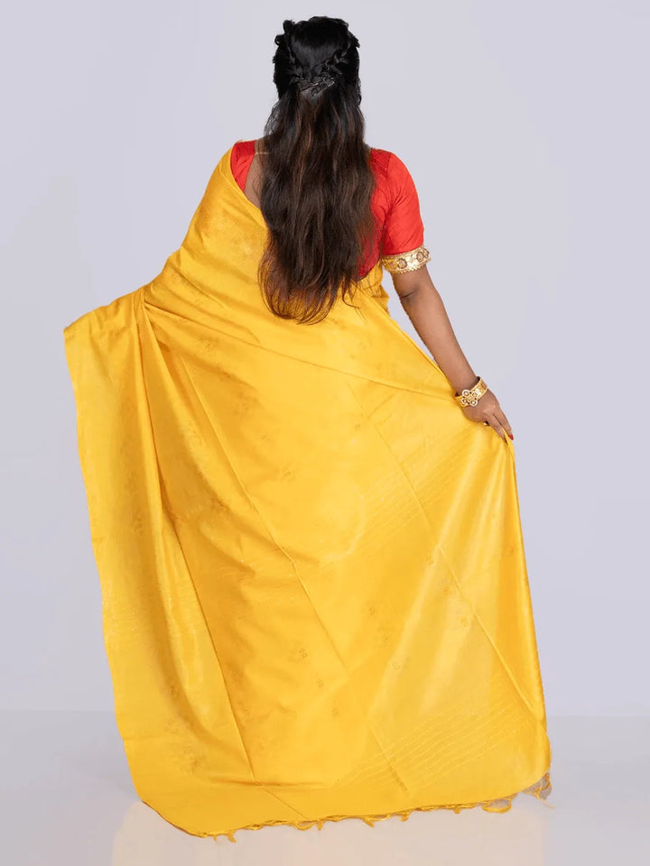 Elegant Yellow Woven BhagalPuri Silk Saree - WeaversIndia
