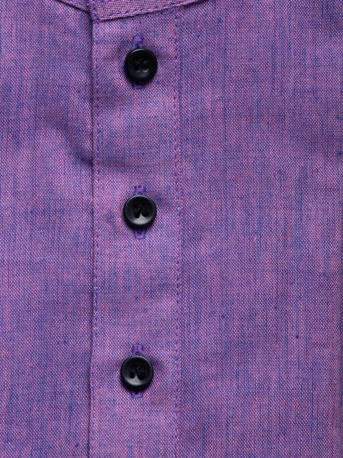 Pink Blue Duel Tone Handwoven Organic Cotton Boys Kurta - WeaversIndia