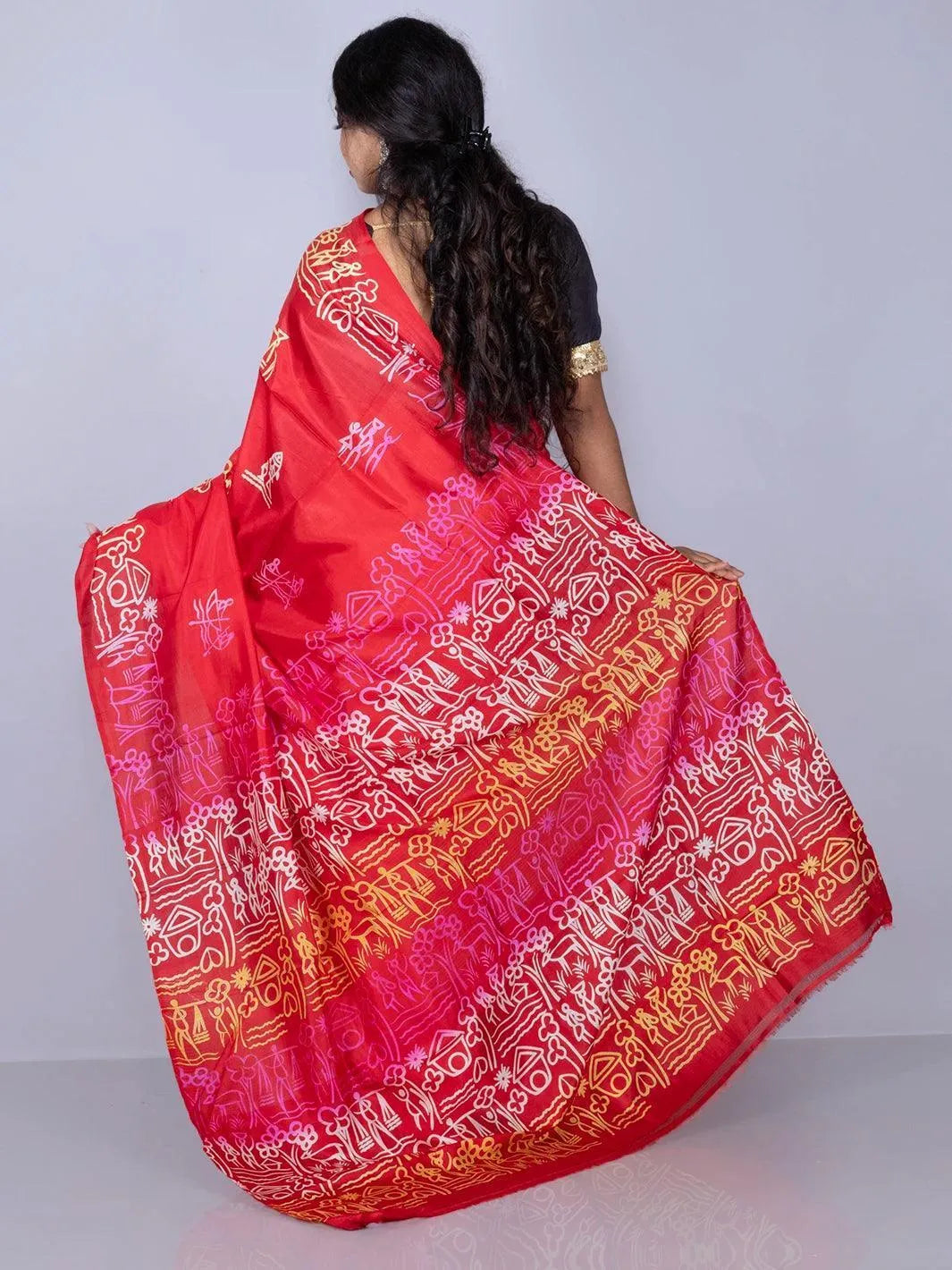 Wonderful Printed Bishnupuri Katan Silk Saree