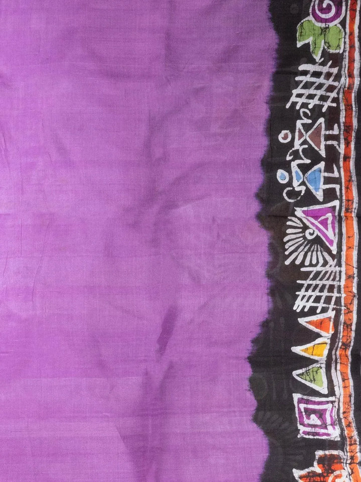 Par Anchal Batik Printed Murshidabad Silk Saree - WeaversIndia