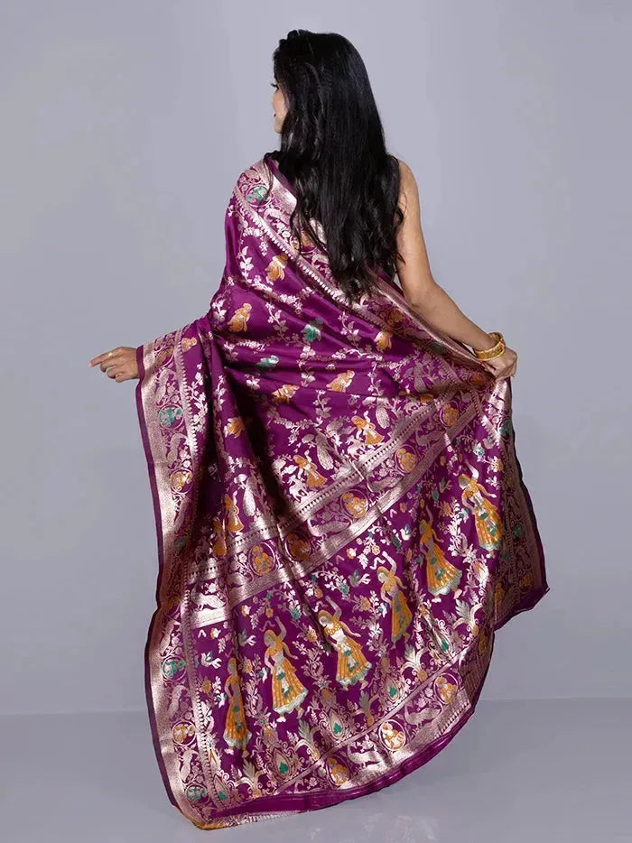 Elegant Allover Purple Jal Katan Silk Saree