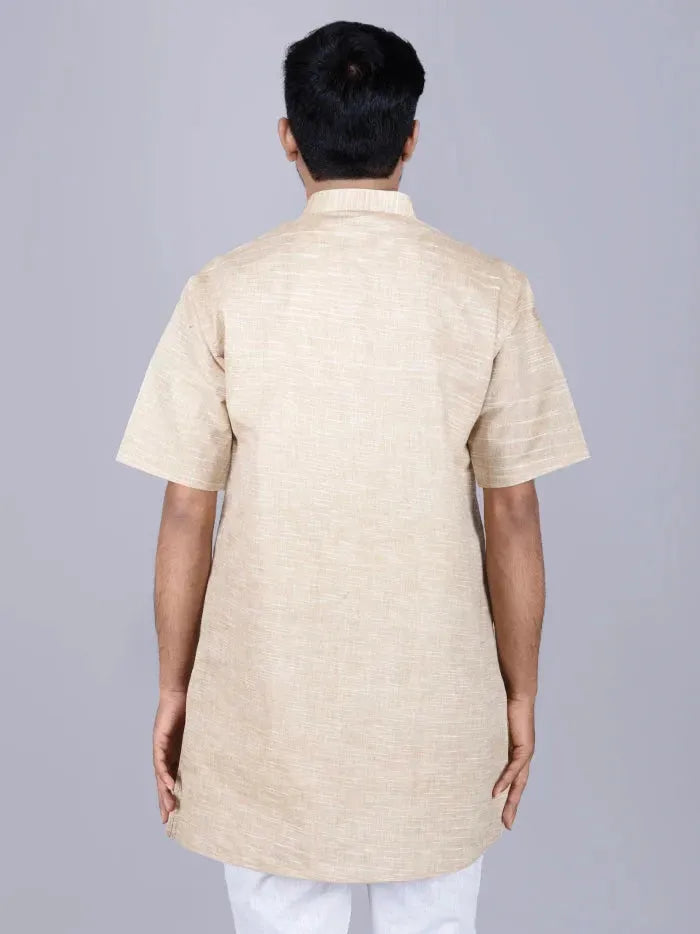 Tan Springs Handwoven Organic Cotton Men Kurta - WeaversIndia