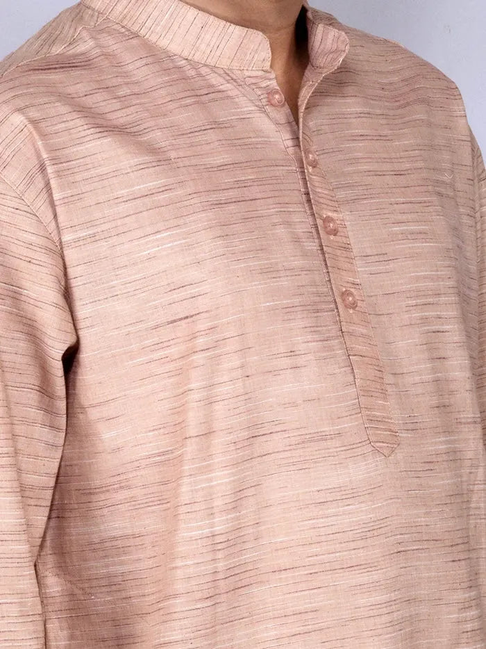 Brown sugar Springs Handwoven khadi Cotton Men Kurta - WeaversIndia