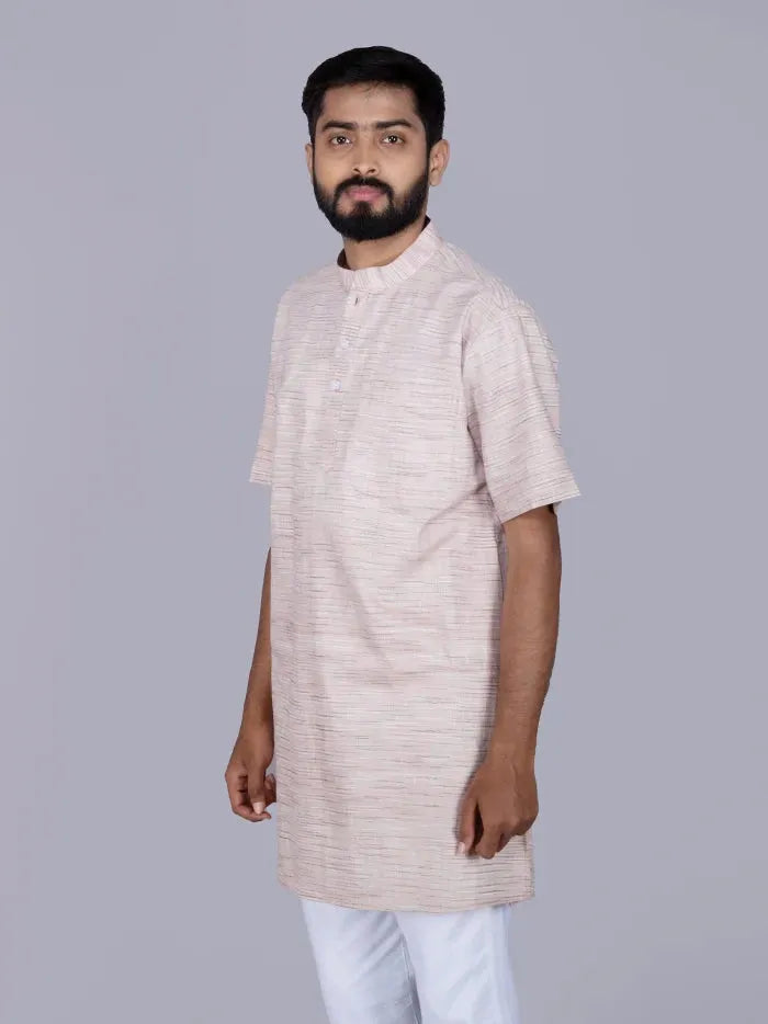 Wheat Springs Handwoven Organic Cotton Men Kurta - WeaversIndia