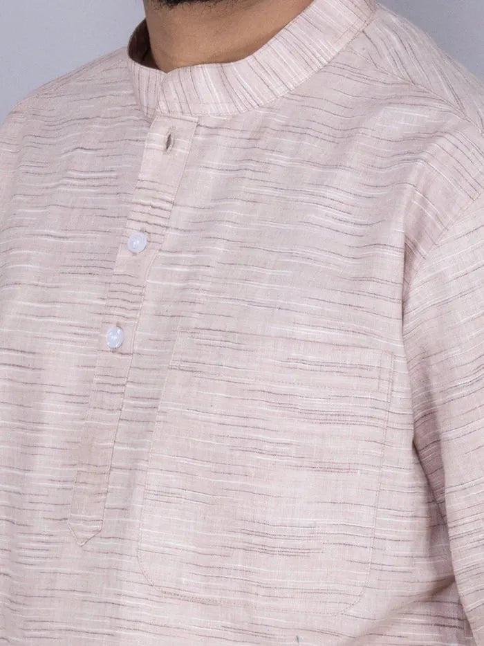 Wheat Springs Handwoven Organic Cotton Men Kurta - WeaversIndia
