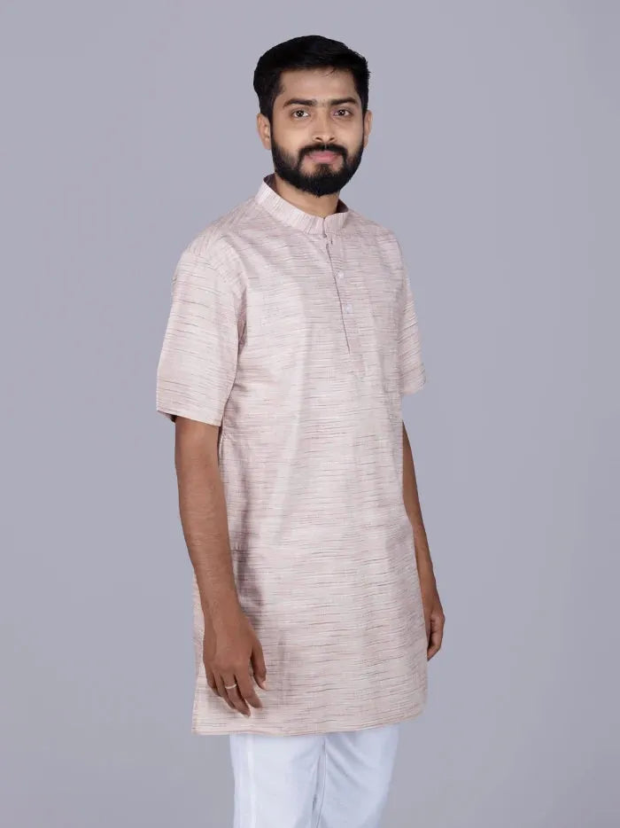 Wheat Springs Handwoven Organic Cotton Men Kurta - WeaversIndia