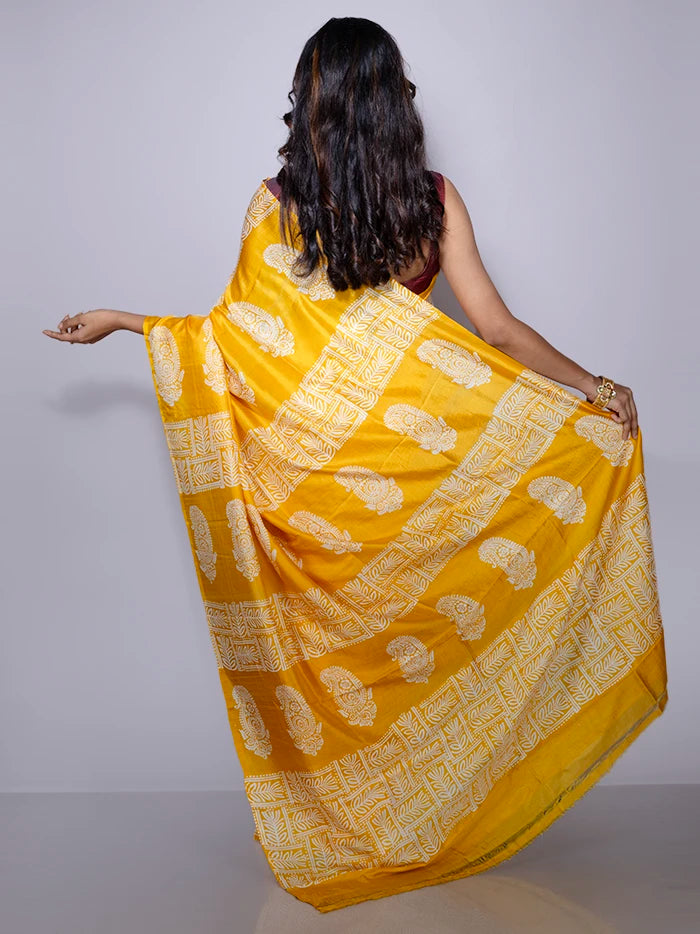 Par Anchal Printed Bishnupuri Katan Silk Saree