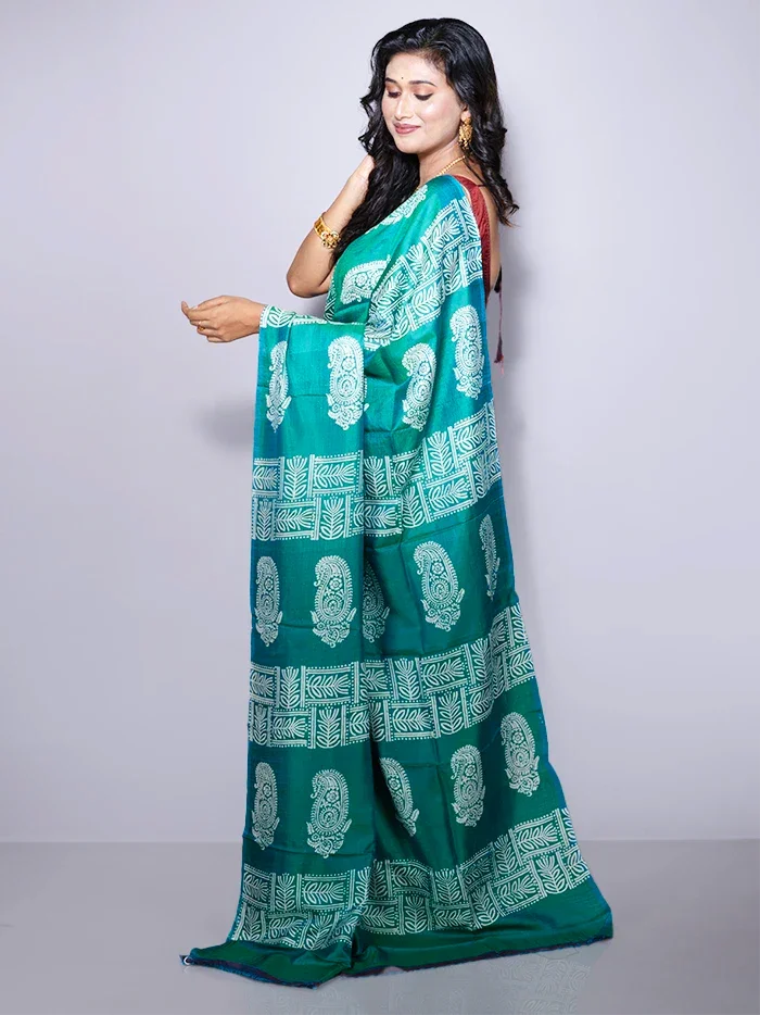 Par Anchal Printed Bishnupuri Katan Silk Saree