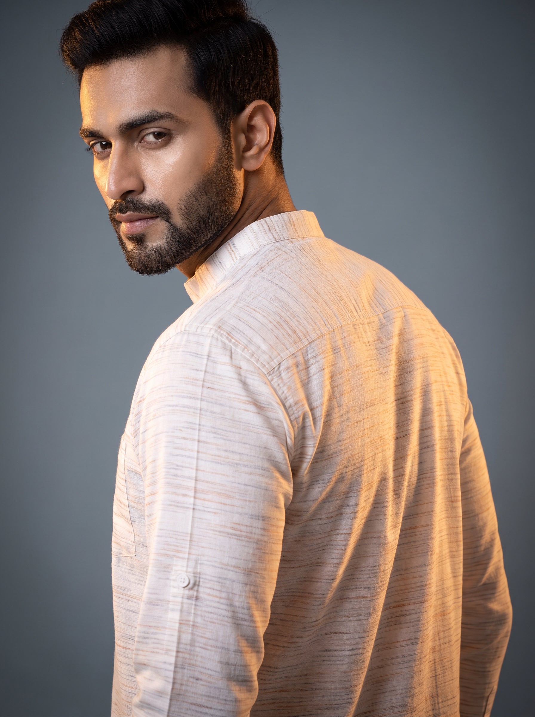 Off White Springs Organic Cotton Men Short Kurta