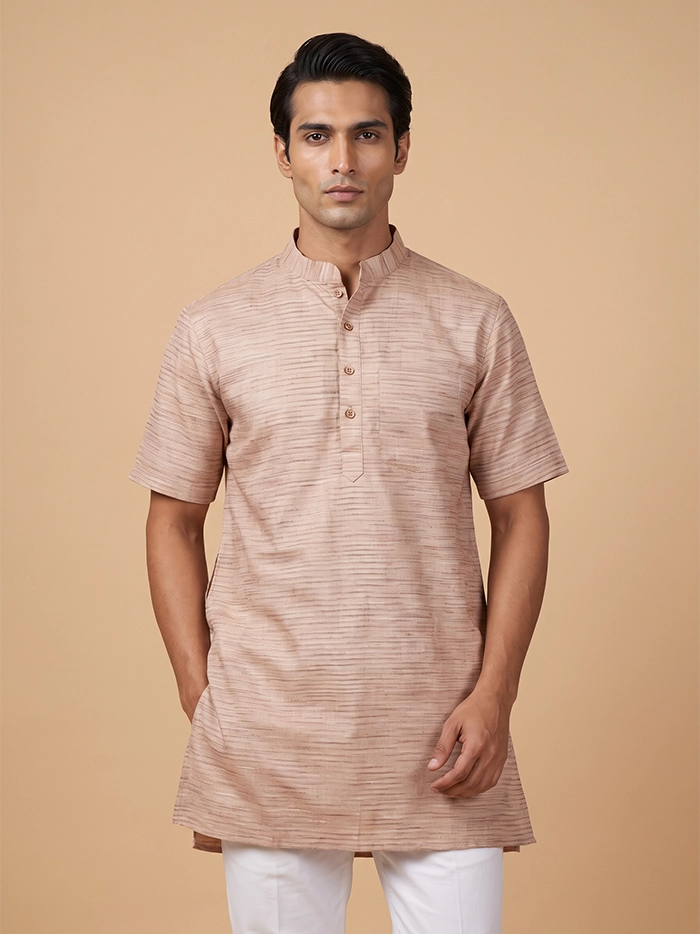 Brown Springs Handwoven Organic Cotton Men Kurta