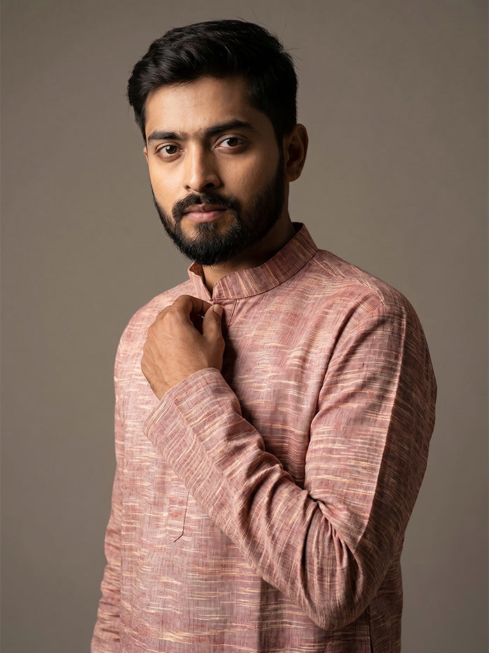 Brown Springs Handwoven Organic Cotton Men Kurta