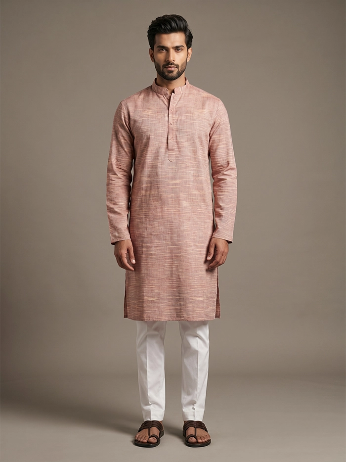 Brown Springs Handwoven Organic Cotton Men Kurta