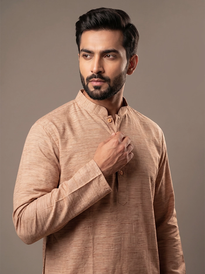 Brown sugar Springs Handwoven khadi Cotton Men Kurta