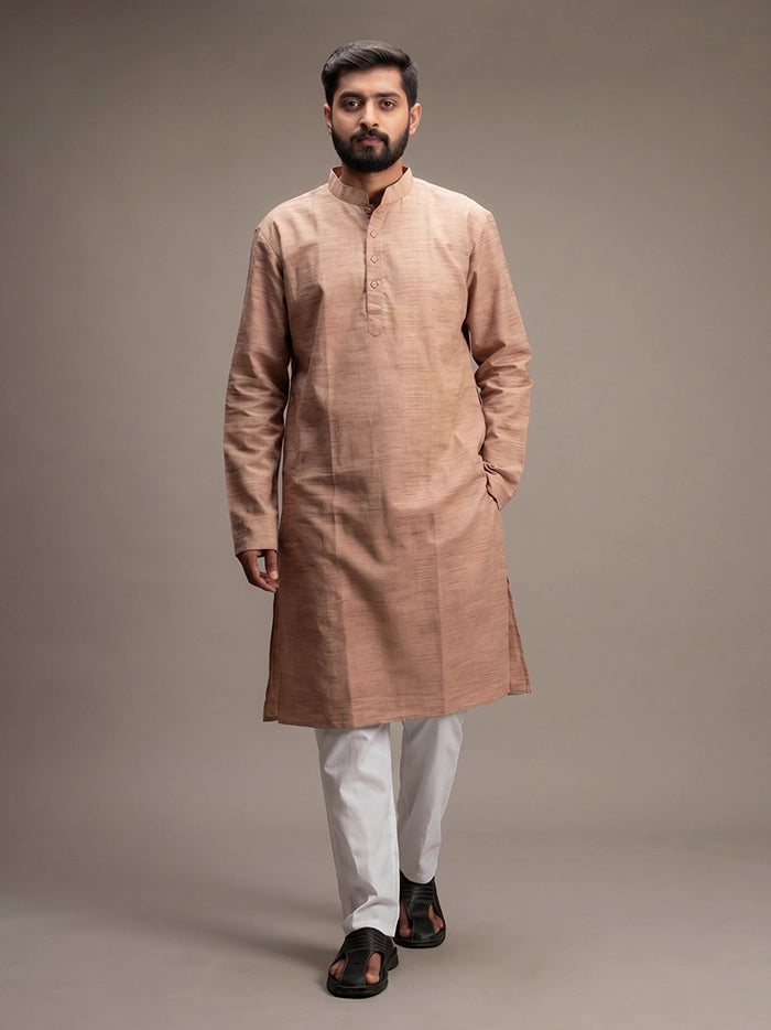Brown sugar Springs Handwoven khadi Cotton Men Kurta