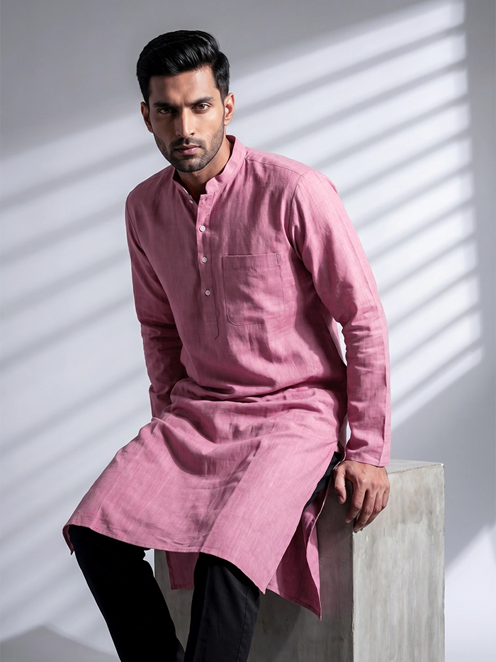 Desert Rose Handwoven khadi Cotton Men Kurta