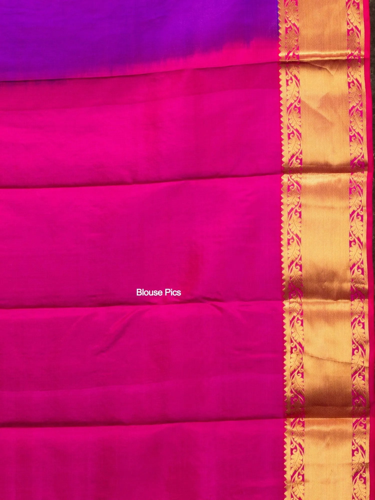 Red Violet Bridal Kanchipuram Silk Saree - WeaversIndia