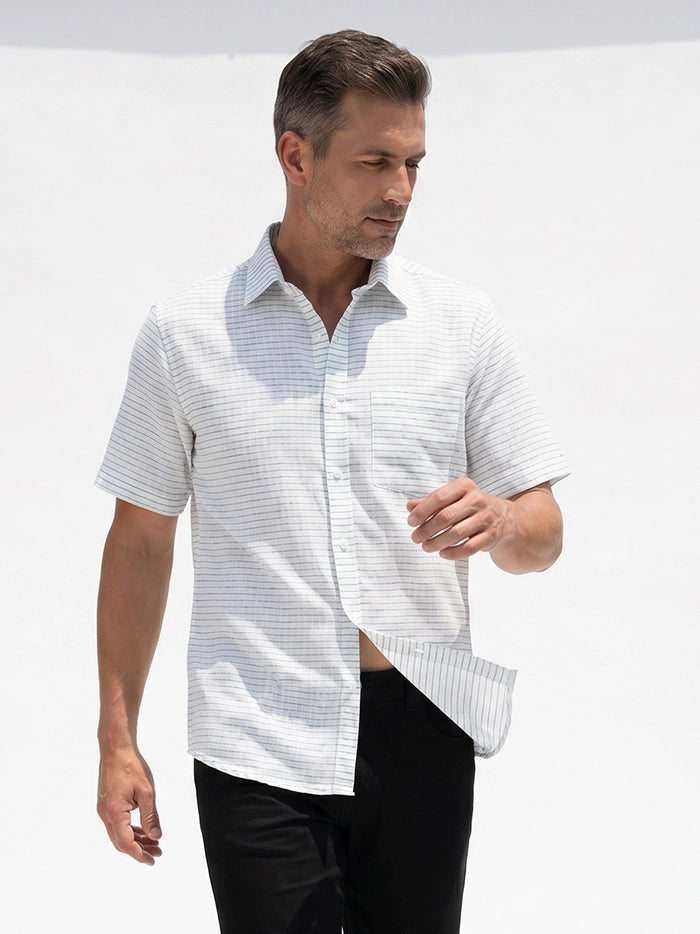 Fine Muslin Handwoven Green Checks Men Shirt