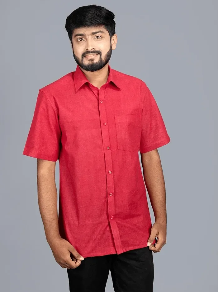 Rad Handwoven Organic Cotton Formal Men Shirt - WeaversIndia