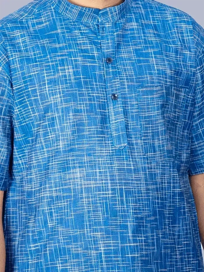 Blue Springs Handwoven Organic Cotton Men Kurta - WeaversIndia