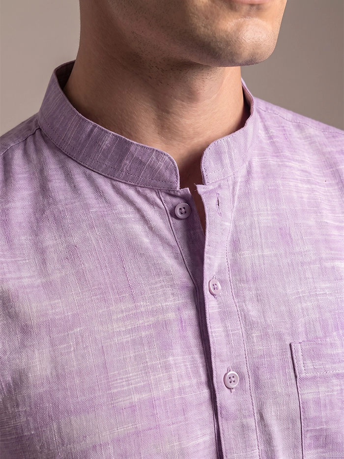 Lavender Springs Organic Cotton Half Sleeves Men Kurta