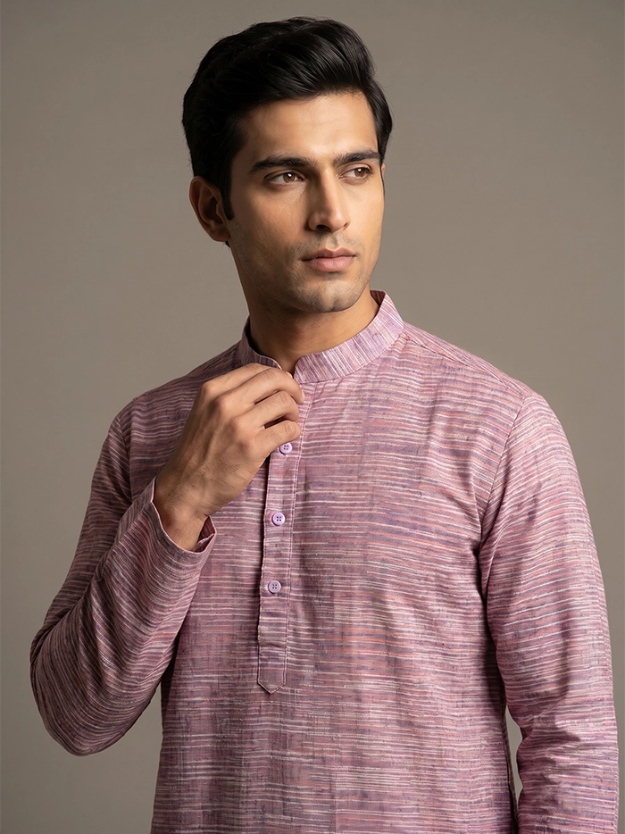 Multi Color Springs Organic Cotton Full Sleeves Men Kurta