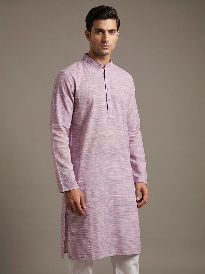 Multi Color Springs Organic Cotton Full Sleeves Men Kurta