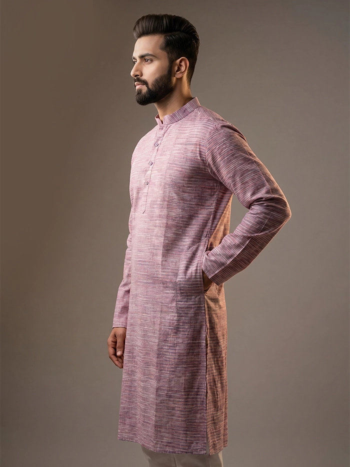 Multi Color Springs Organic Cotton Full Sleeves Men Kurta