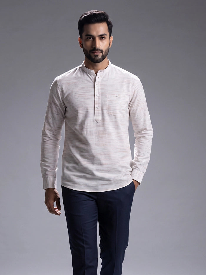 Off White Springs Organic Cotton Men Short Kurta