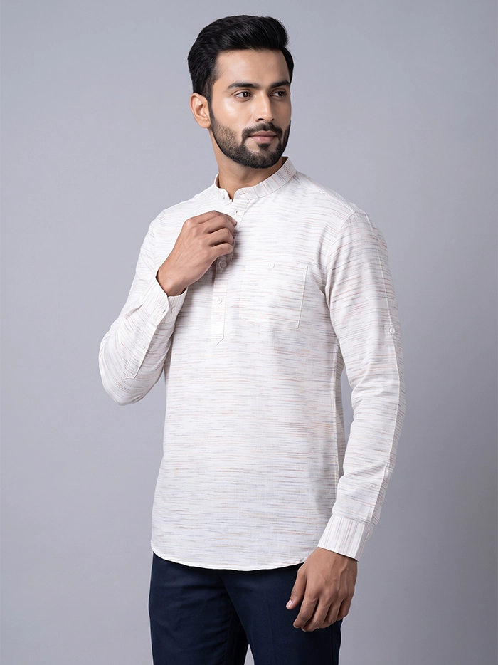 Off White Springs Organic Cotton Men Short Kurta