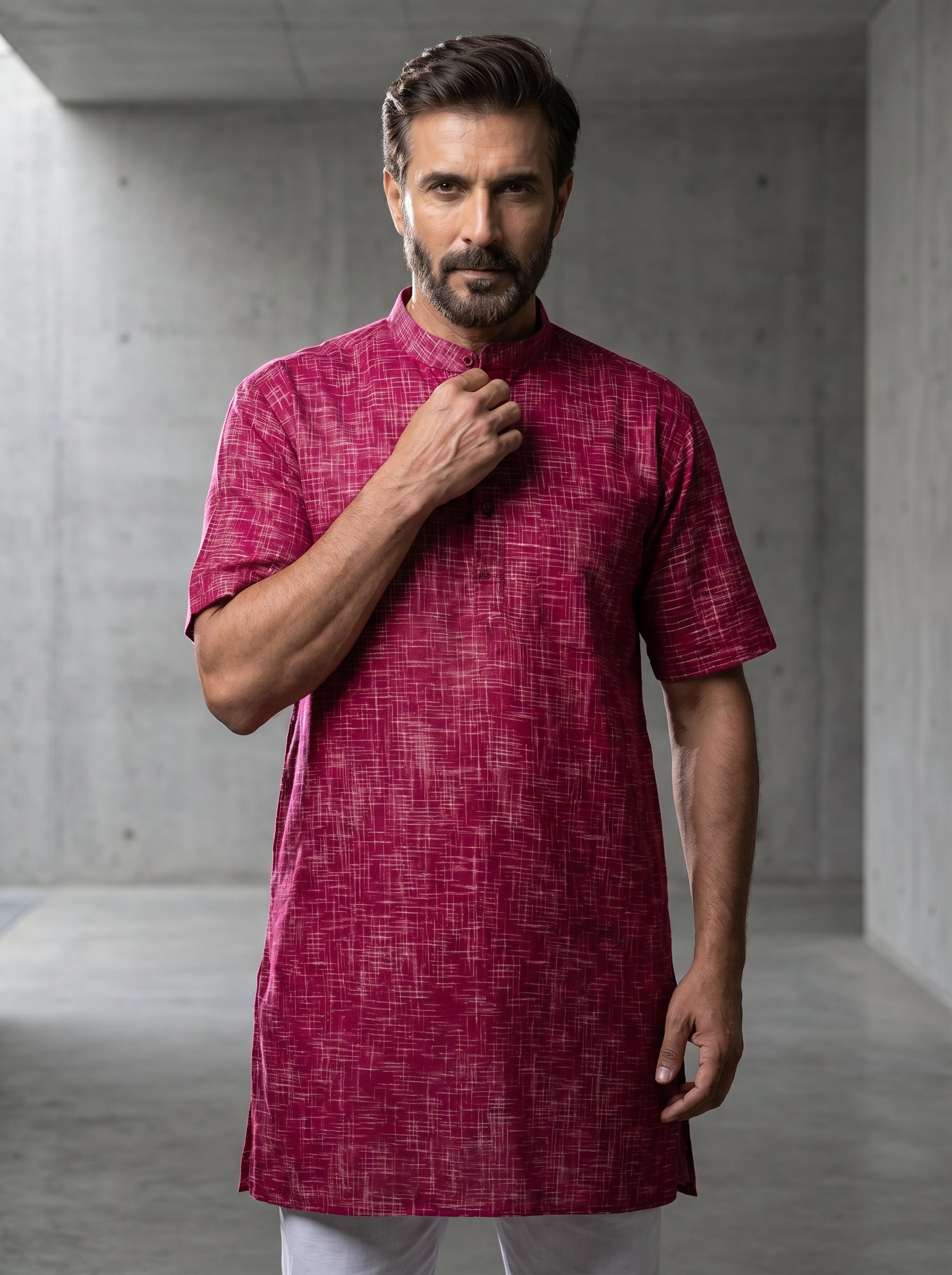 Maroon Springs Handwoven Organic Cotton Men Kurta