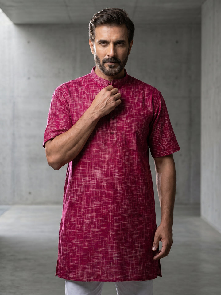 Maroon Springs Handwoven Organic Cotton Men Kurta