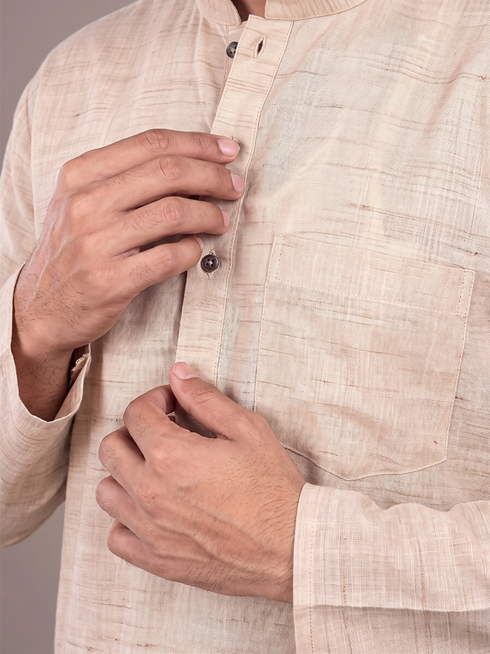 Soft Sand Springs Handwoven Organic Cotton Men Kurta