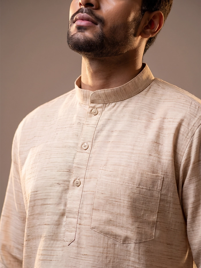 Soft Sand Springs Handwoven Organic Cotton Men Kurta
