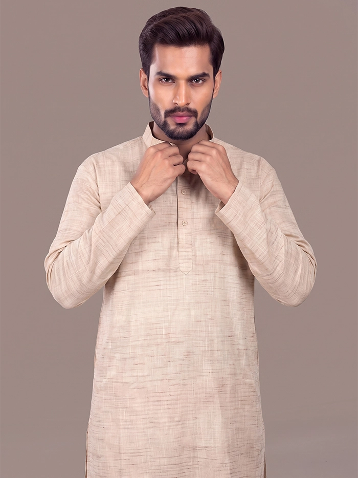 Soft Sand Springs Handwoven Organic Cotton Men Kurta